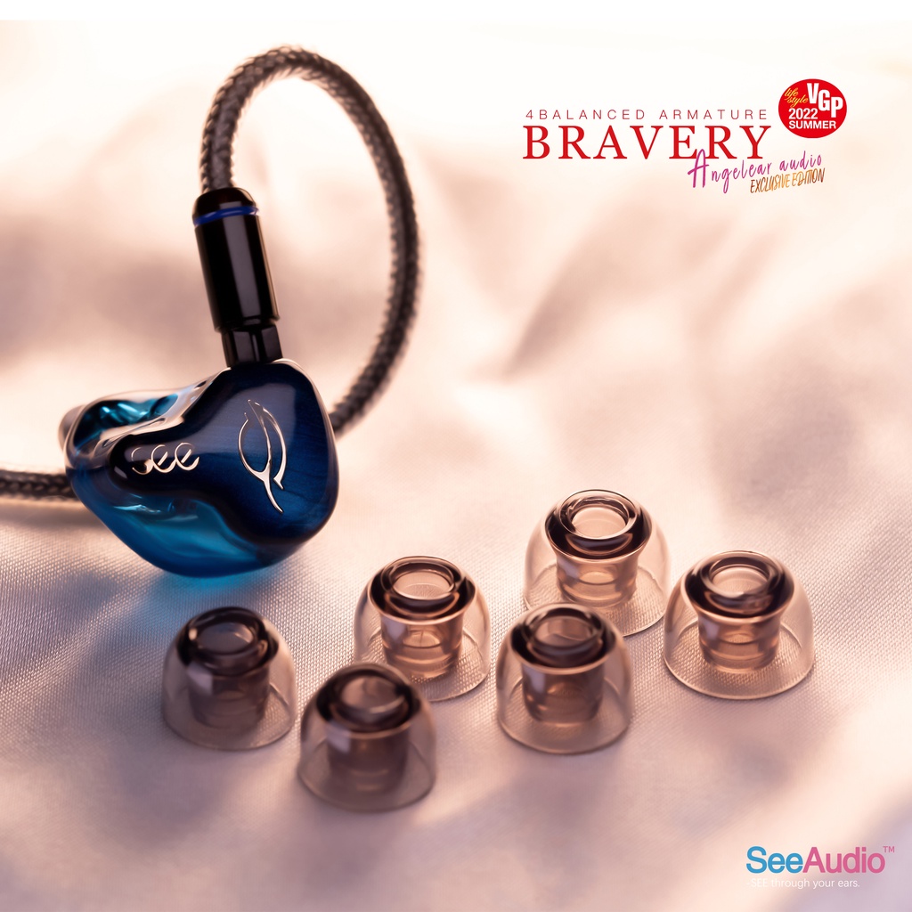 SeeAudio Bravery Edition Aniversary Earphone In Ear Hifi 4 Balanced Armature Warna Biru Navy