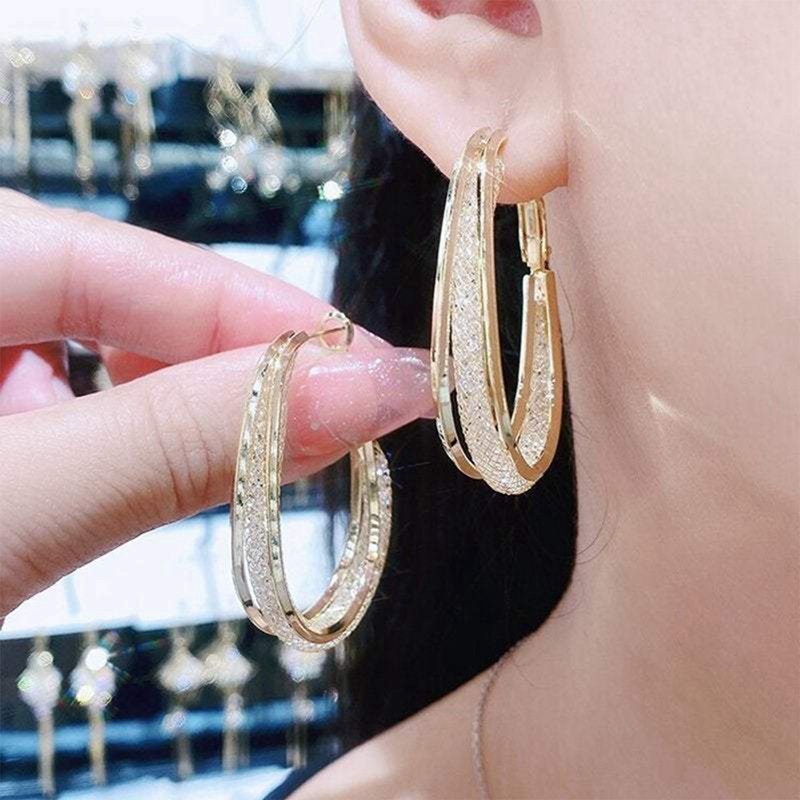 Fancyqube Anting Rumbai Panjang Bentuk Oval Aksen Kristal Berlian Imitasi Untuk Pengantin Wanita