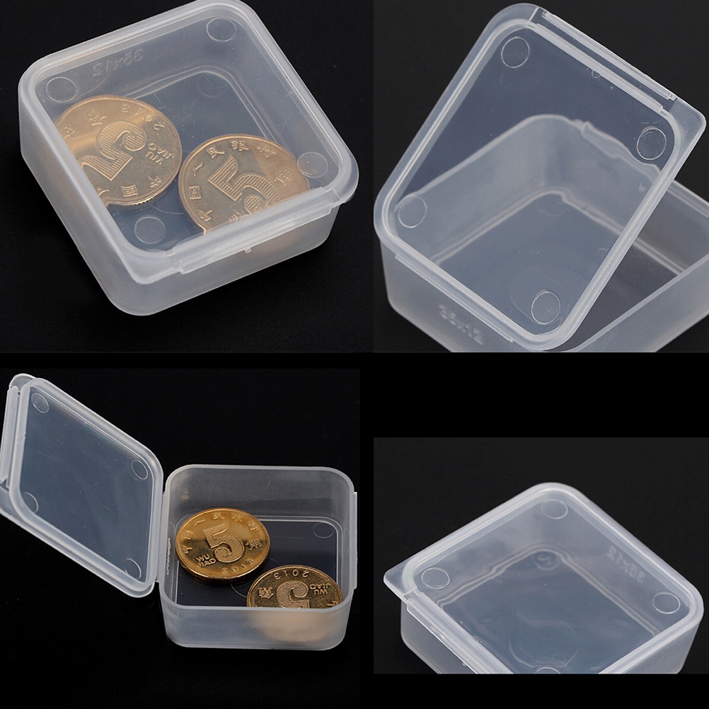 %Home &amp; living%%5pcs Small Transparent Plastic Storage Box clear Square Multipurpose display box