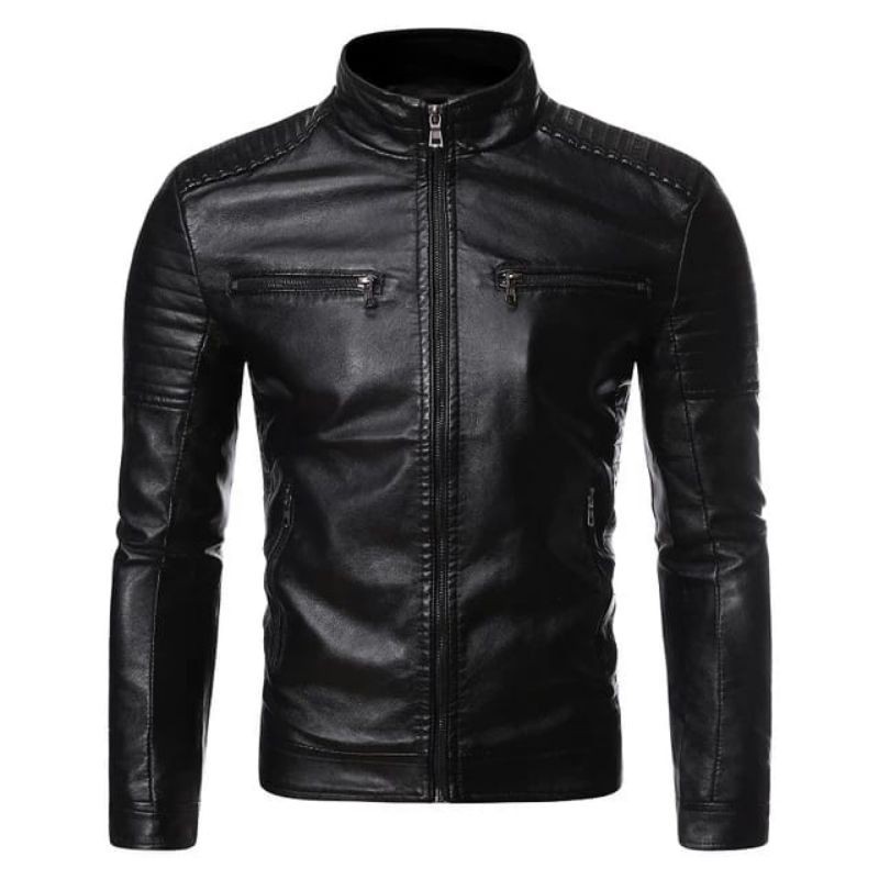 Jaket pria semi kulit 05/jaket pria semi kulit terbaru import 005/jaket bahan kulit sintetis