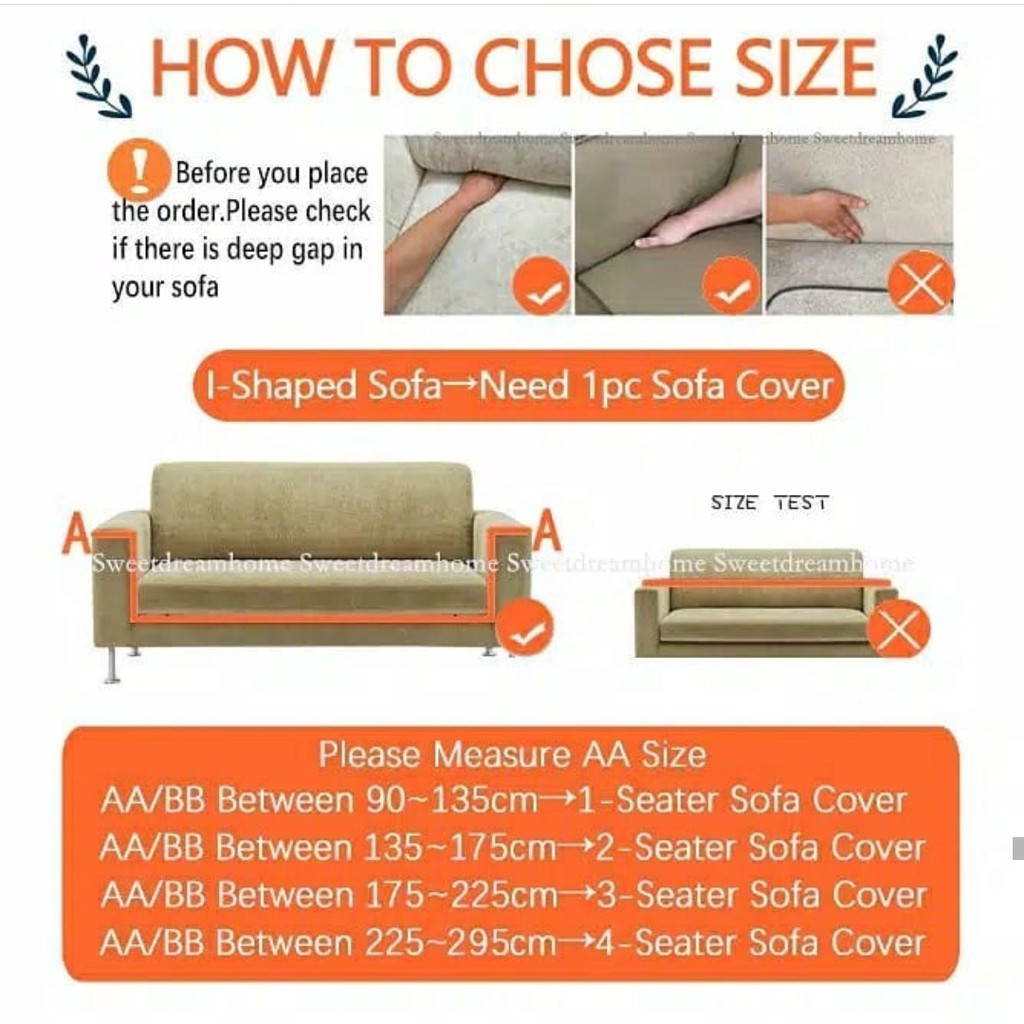 ETFELICEL Elastic Sofa Cover Grid / Sarung Sofa Kain Penutup Sofa Elastis Stretch Bermotif Garis