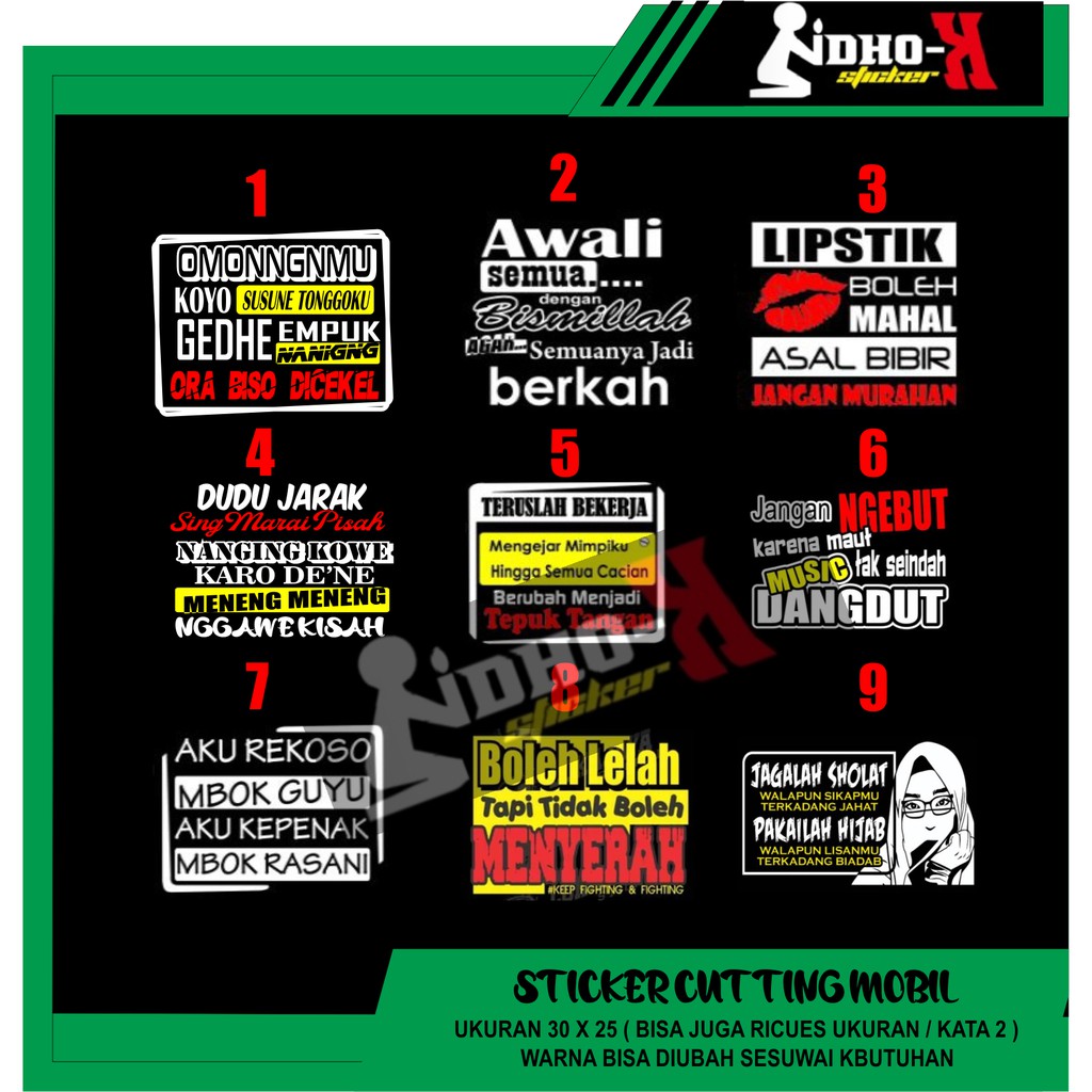 STICKER SKOTLET STIKER KACA PINTU/KACA/BODY MOBIL TRUCK/PICK UP/L300 KATA KATA KACA