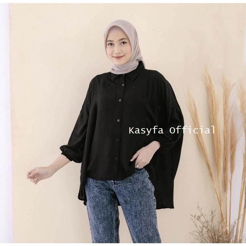 KEMEJA RAYON OVERSIZE // HANNA KEMEJA FULL KANCING