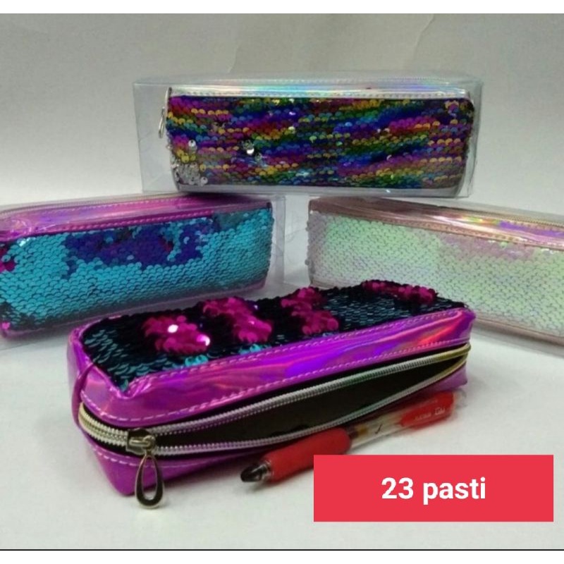 

kotak pensil squin kecil/kotak pensil manik manik/kotak pensil usap