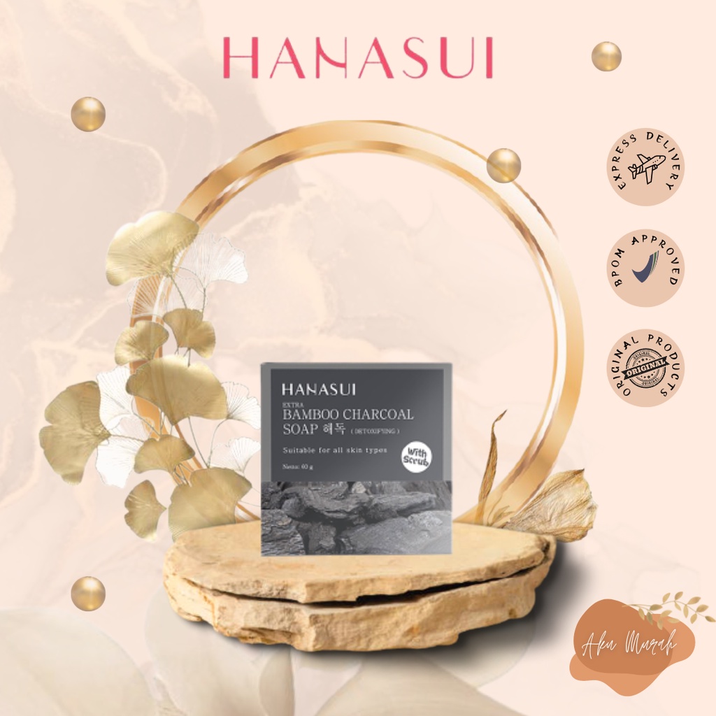 ✨ AKU MURAH ✨Hanasui Bamboo Charcoal Soap with scrub / 60gr