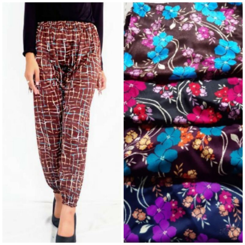 Jogger Celana Panjang Wanita Jumbo Celamis Serut Karet Bawah Celana Santai Harian