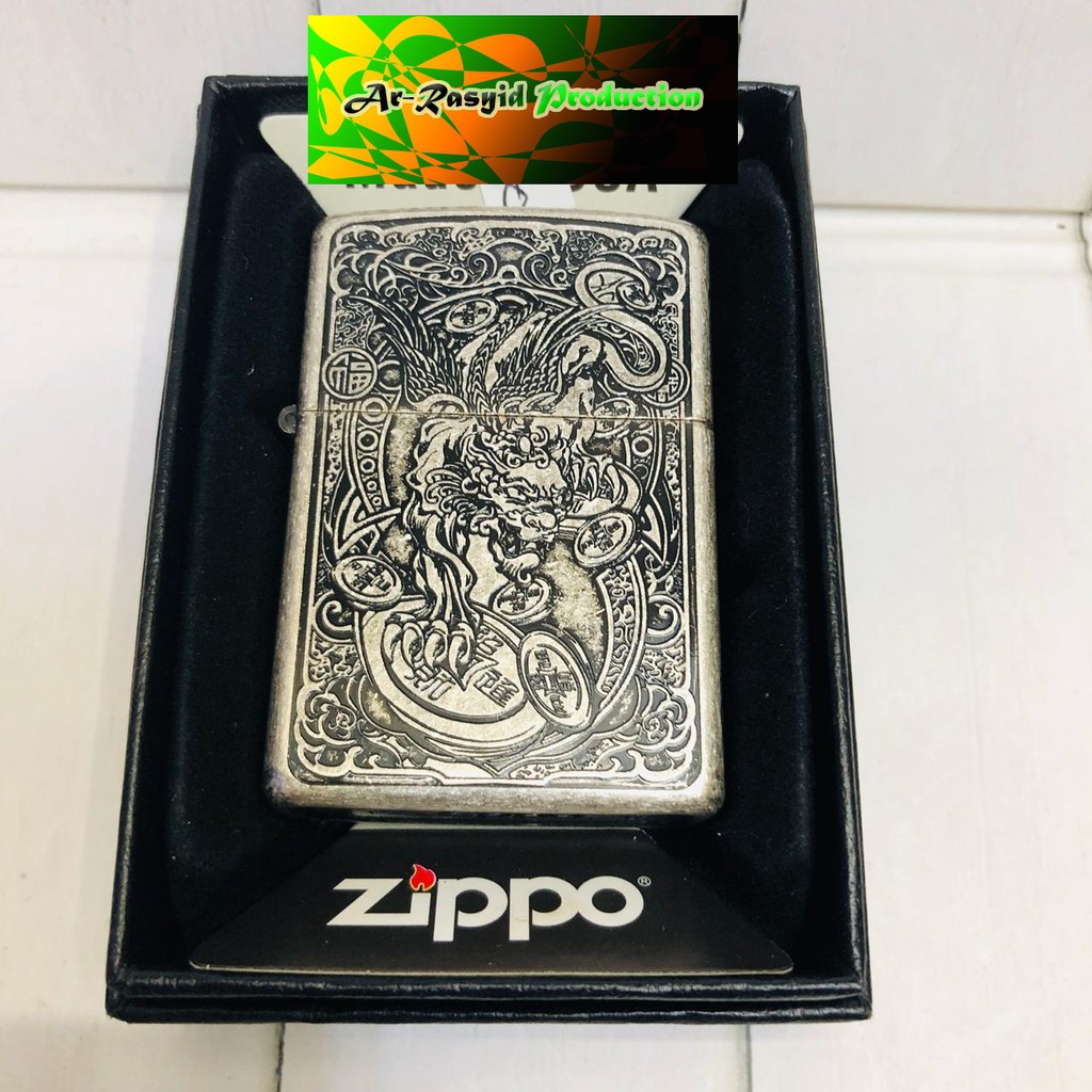 Korek Api Minyak Zippo Matte Kw Motif The winged Lion 2