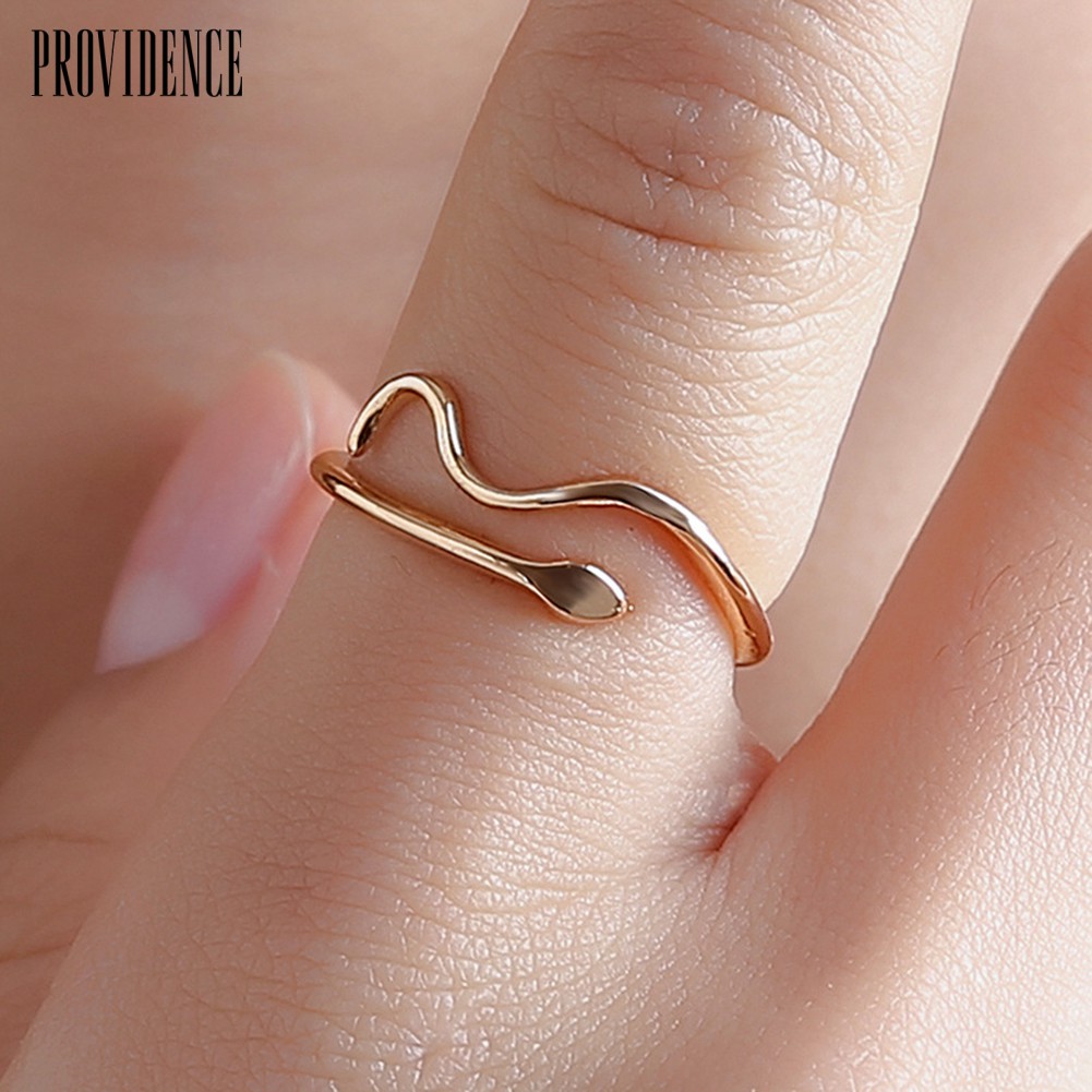 Providence Fashion Adjustable Water Wave Ripple Finger Ring Party Jewewlry Decor