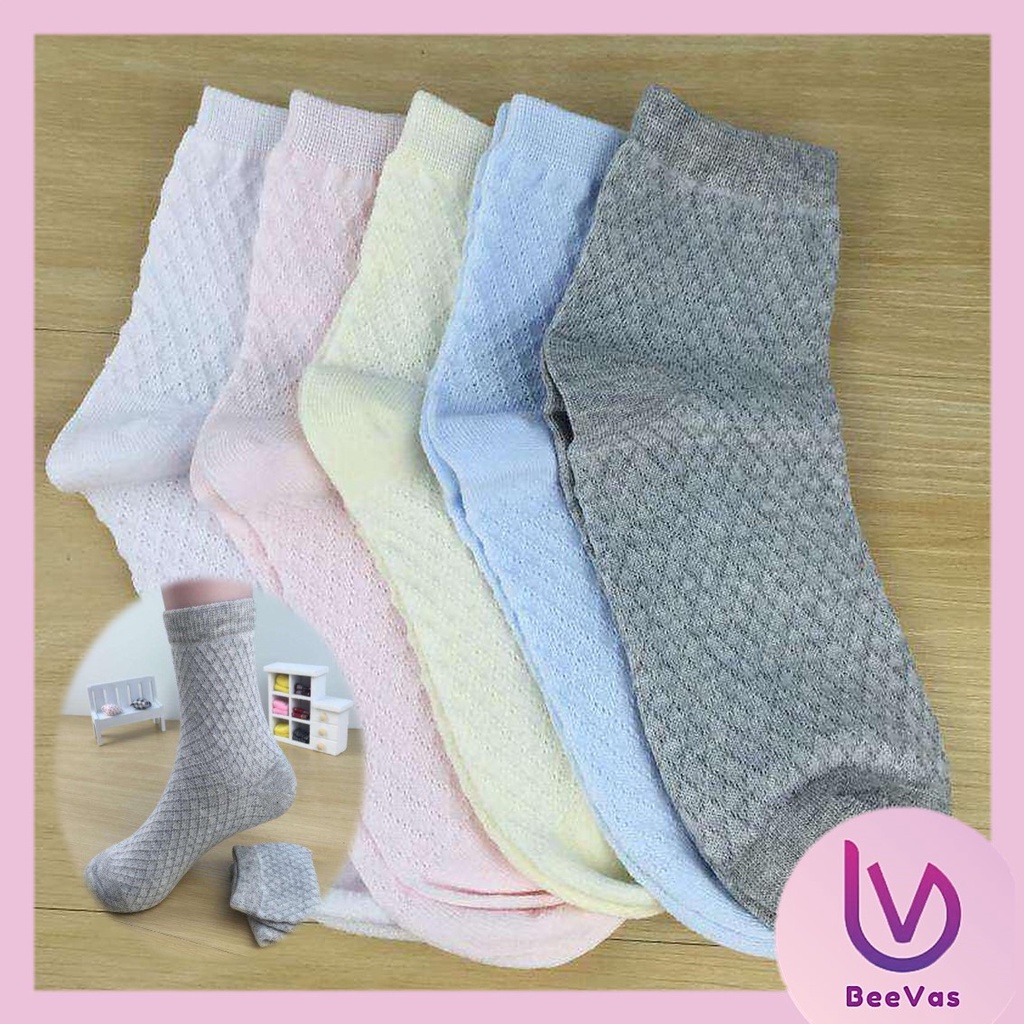 BV.ID KK745 Kaos Kaki Wanita Motif Polos Semata Kaki Kaus Kaki Pendek Japanese Ankle Socks Korean Unisex Model Simple