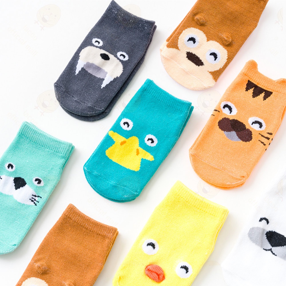 Lacoo Kaos Kaki bayi anak katun kaus kaki bayi motif hewan Baby socks