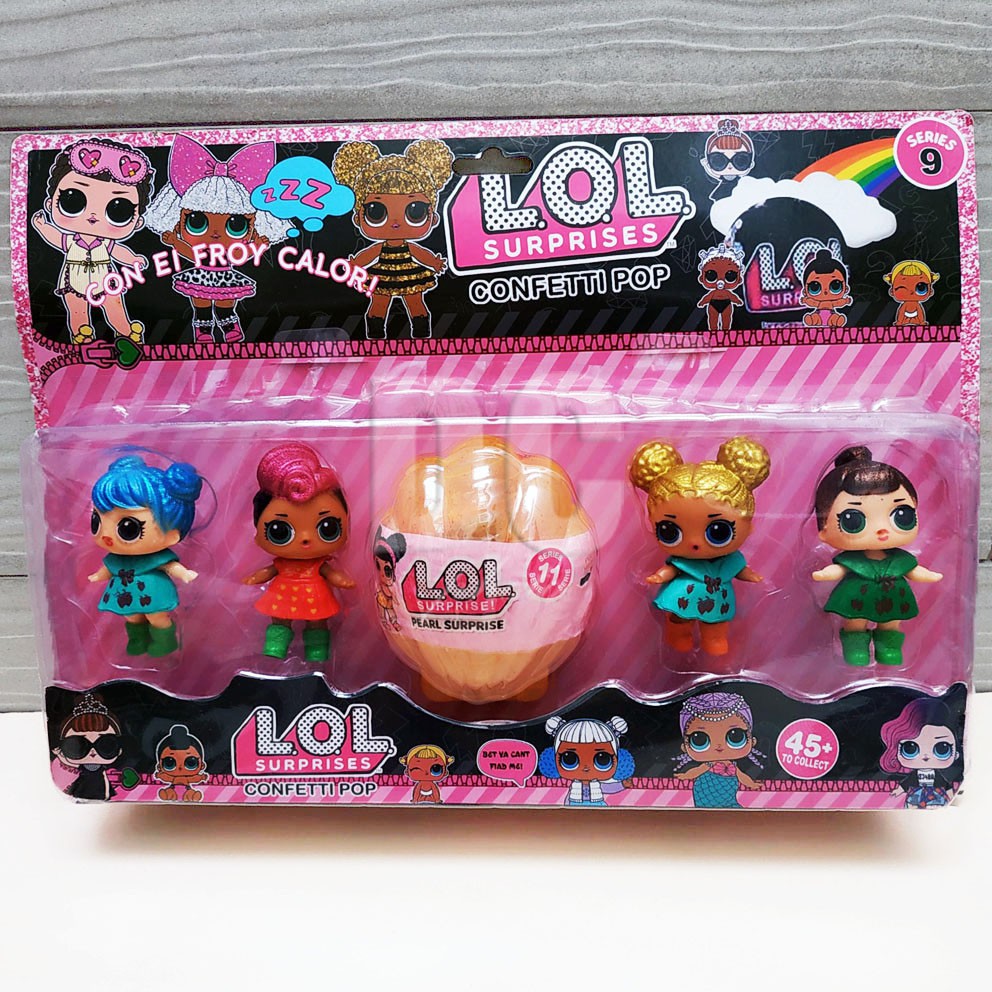 LOL Surprise Confetti Pop 5in1 Mainan L.O.L Surprise Doll Bola Kejutan Mini Figure LOL