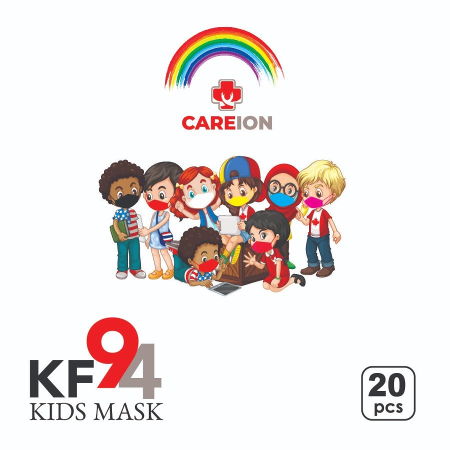 MASKER KF 94 RAINBOW ANAK ANAK CARE ION MASKER KOREA KF 94 ANAK 4D CAREION