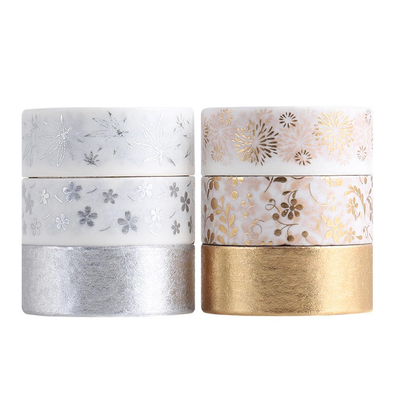 Hand Account Adhesive Tapes Decoration Set Gold Stamping DIY Material Souvenir Cute Stickers Stationery Gift