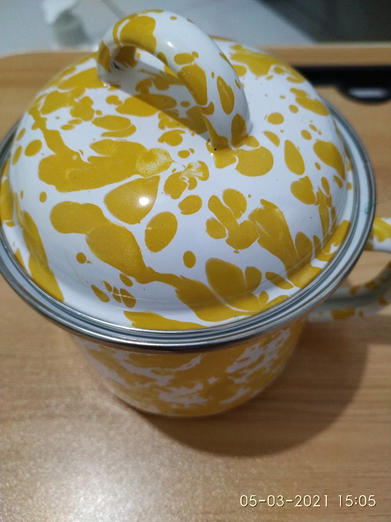 Fancy Bowl Enamel 14cm+tutup Plastik