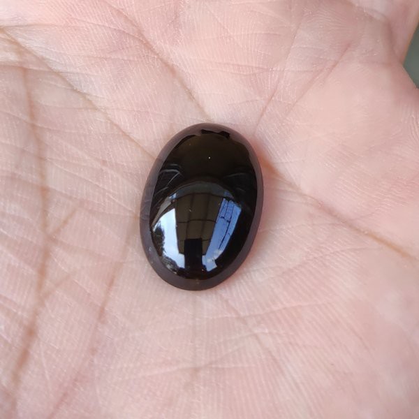 BATU AKIK NATURAL YAMAN WULUNG HITAM PEKAT - KECUBUNG API DISENTER MERAH KRISTAL