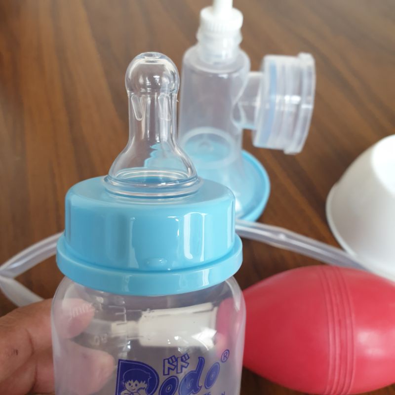 Set Breast Pump With Bottle Trumpet Type / Pompa Asi Manual Model Trompet Dodo