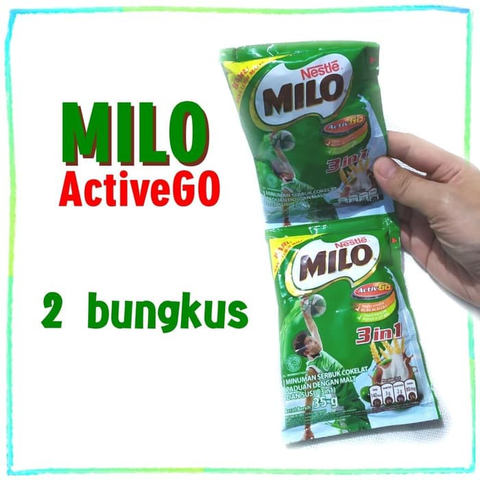 

minuman mantap milo 2 bungkus MILO kemasan 2x35gr dua bugkus