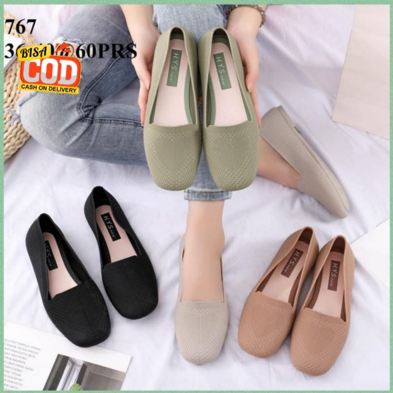 Sepatu Jelly Wanita Import Flatshoes Karet 767