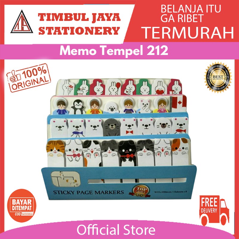 

memo tempel / note tempel / note stick / catatan tempel fancy line cute bear animal 212