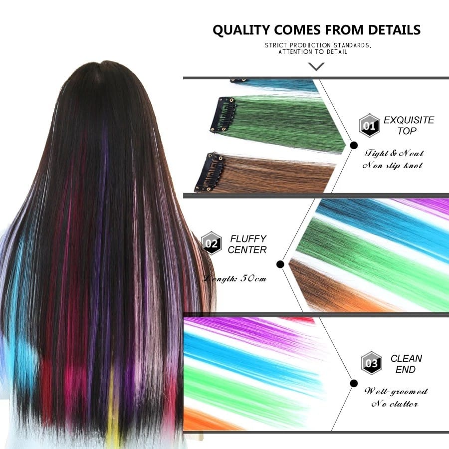 hokkiterus21 HAIRCLIP WARNA wig hair clip colour highlight rambut sambung palsu extension