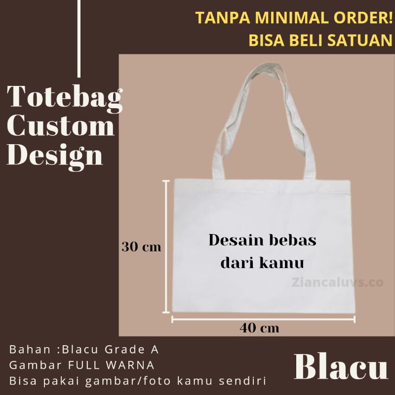 Totebag Custom Blacu Landscape Print Satuan (40×30 cm)