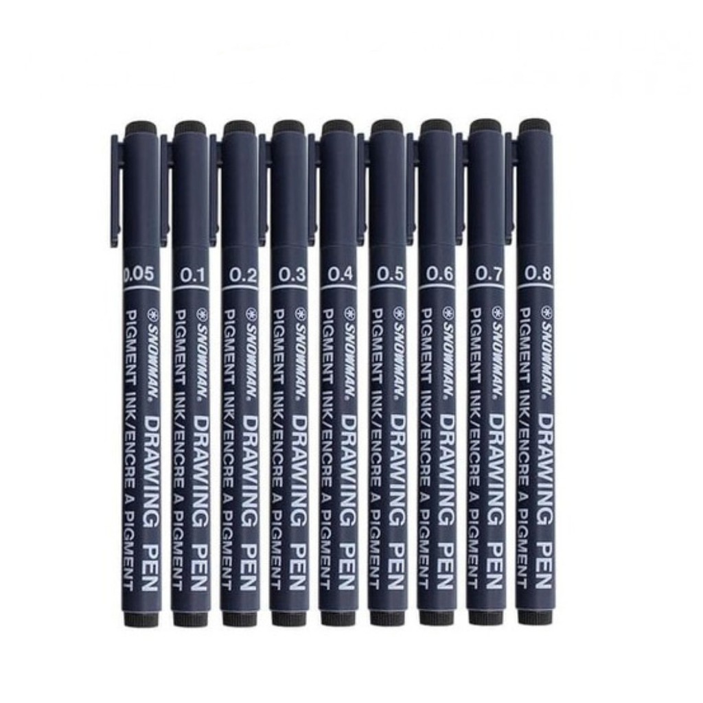 

snowman drawing pen / drawing pen / waterproof / snowman pen / pigmen ft 700 / snowman hitam