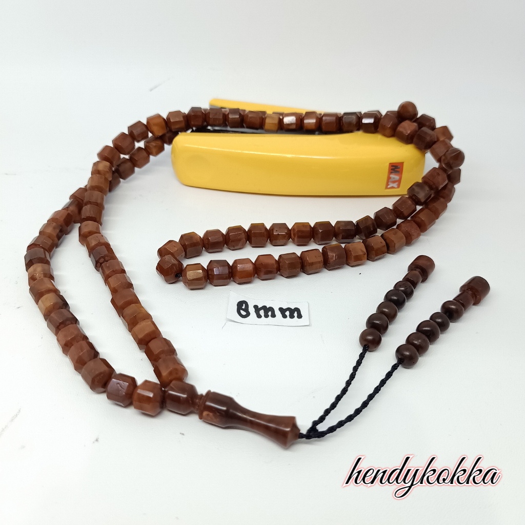 5pcs tasbih 99 kokka kaukah kaokah mardjan buntut cutting 8mm coklat