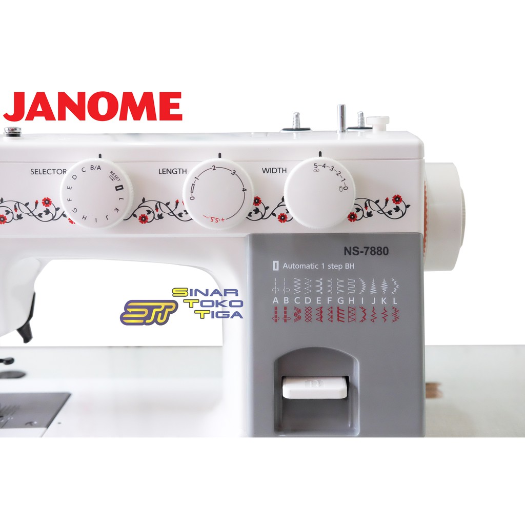 JANOME NS 7880 MESIN JAHIT SEMI PORTABLE LUBANG KANCING