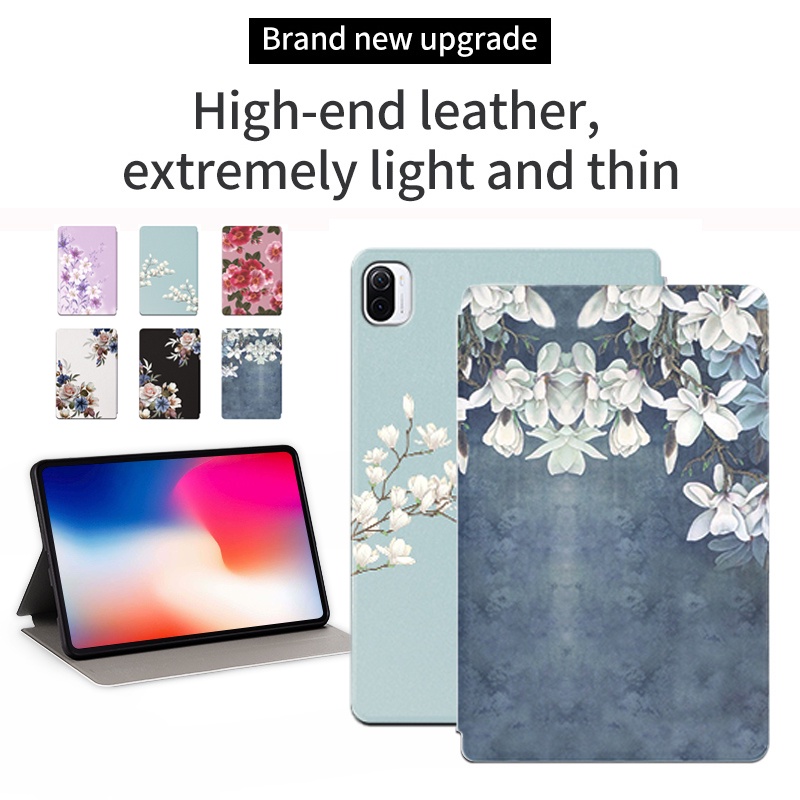 [Ready Stock] Untuk Xiaomi Pad5 Pro 5G (2021) Pad5 11.0 &quot;Mi Pad4 Plus 10.1&quot; Pad4 8.0 &quot;(2018) Fashion Tablet Case Pelindung Mekar Bunga Cantik Flip Stand Cover