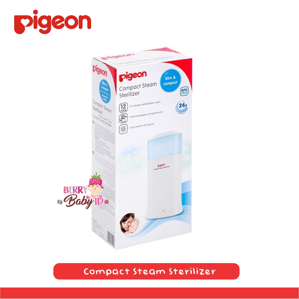 Pigeon Compact Steam Slim Sterilizer Alat Steril Botol Susu Bayi Berry Mart