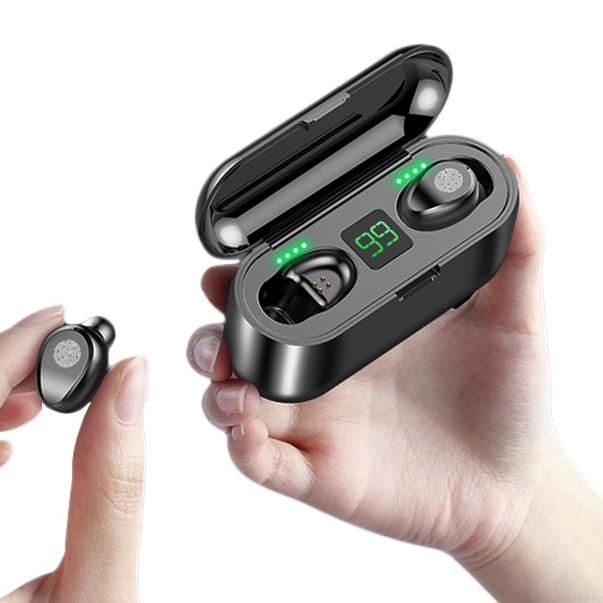 Earphone Earpod Headset Bluetooth TWS F9 Waterproof Anti Air True Wireless Headset Sport LED Display
