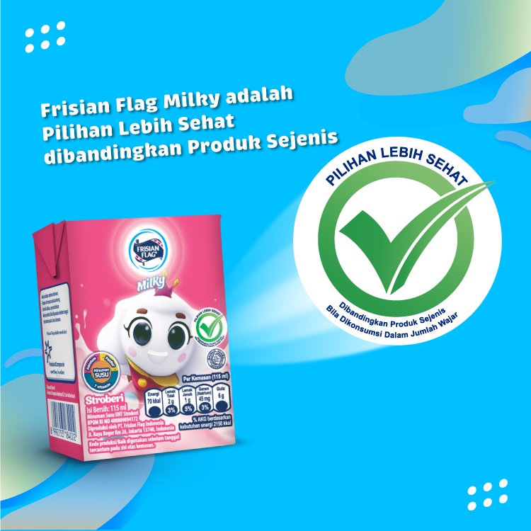 Frisian Flag UHT Milky Stroberi 115ml (6pcs) Multipack