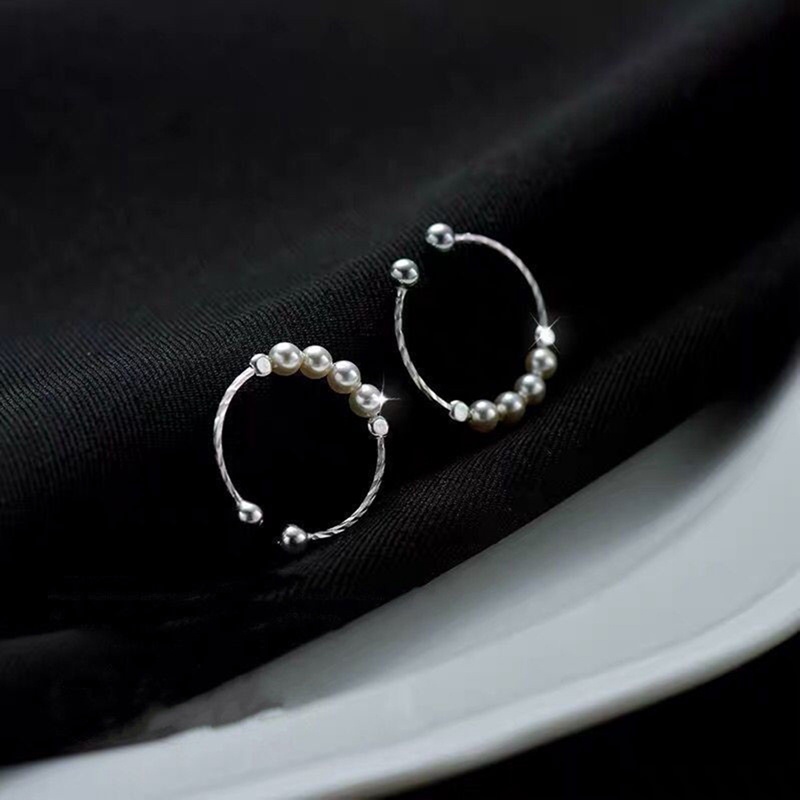 Cincin Mutiara Bulat Model Terbuka Adjustable Untuk Wanita