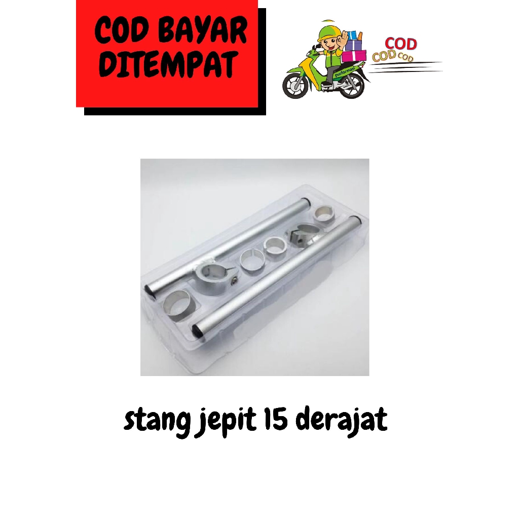 SILVER Stang Jepit Drag 15 Derajat Clip On R15 Vixion CB150R