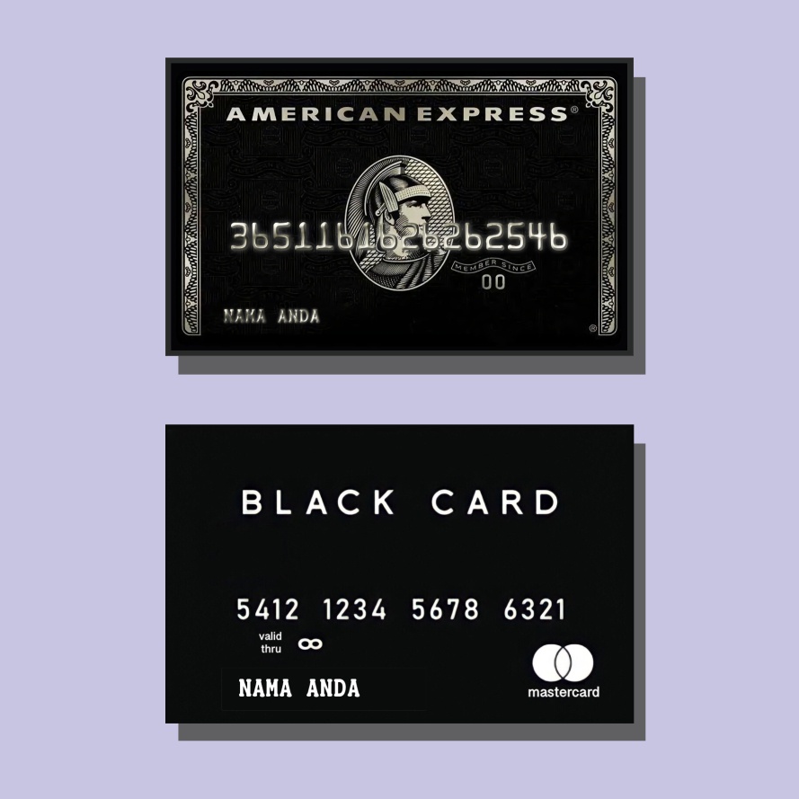 

AMERICAN EXPRESS - BLACK CARD PELINDUNG KARTU (SKIN CARD) CUSTOM NOMOR KARTU DAN NAMA + LAPISAN DOFT/GLOSSY PREMIUM, MEMBELI 1 SUDAH LANGSUNG MENDAPAT 4 PCS
