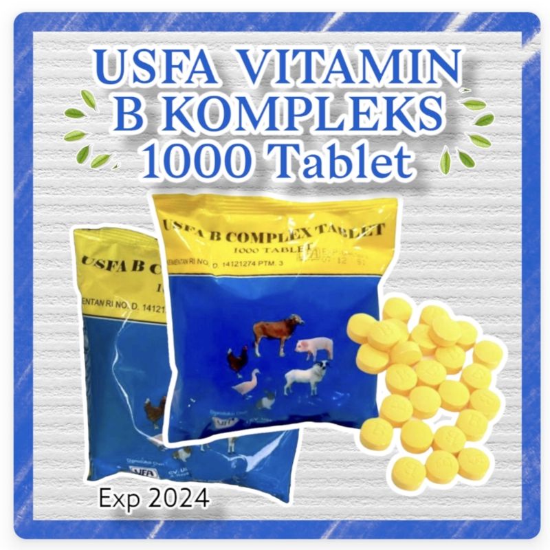 usfa Vitamin B complex usfa vitamin B kompleks hewan 1000 tablet sapi ayam kambing