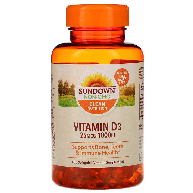 Sundown Naturals Vitamin D3 1000IU, 400 Softgels