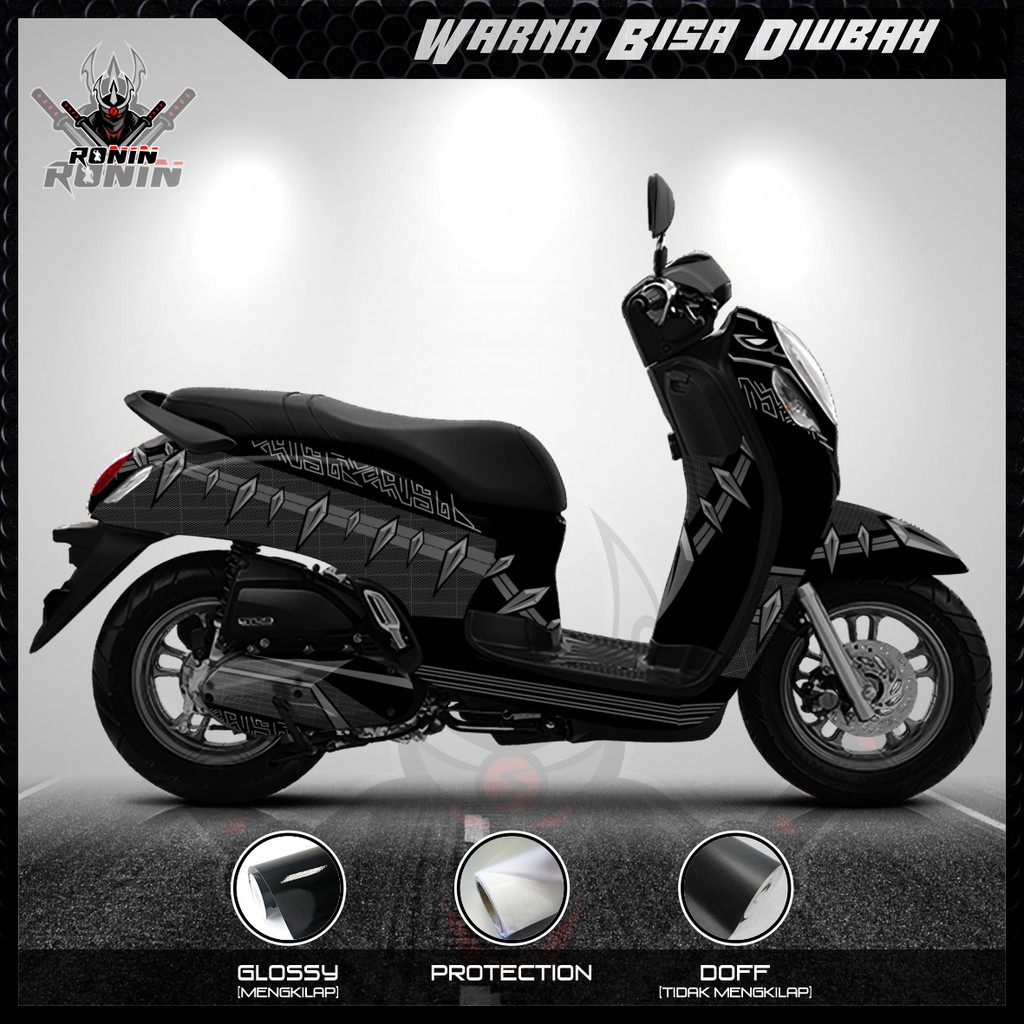 Sticker Decal All New Scoopy, Scoopy 2021 Full Body Full Blok (Motif Black Panther)