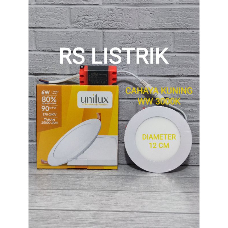 downlight led panel 6w 6 watt ib bulat CAHAYA KUNING WARM WHITE 3000K INBOW TANAM DALAM Plafon