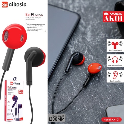 ANG HANDSFREE/HEADSET/EARPHONE/HENDSET/HF AIKOSIA MODEL AK01 SUARA JERNIH DAN BASS