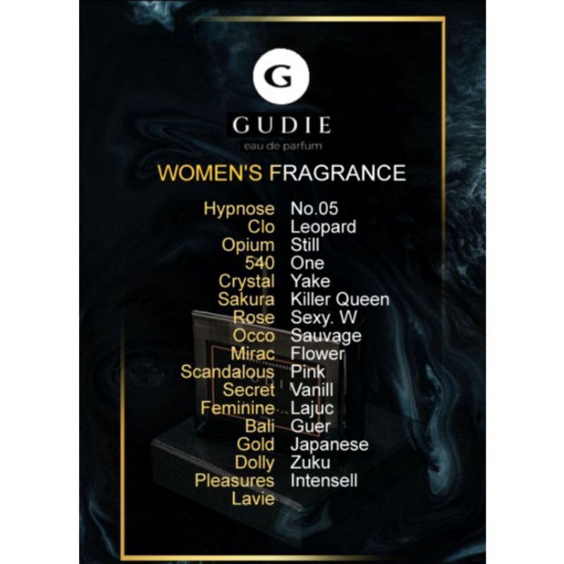 GUDIE PARFUME/ORIGINAL PABRIKAN/GRATIS TESTER/BISA PILIH VARIAN