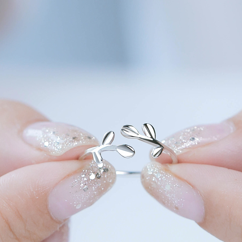 [Ready Stock]Leaf Shape Opening Adjustable Ring