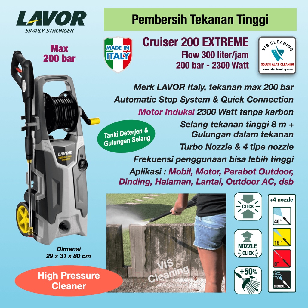 High Pressure Cleaner 200 Bar max - Lavor Cruiser 200 Extreme