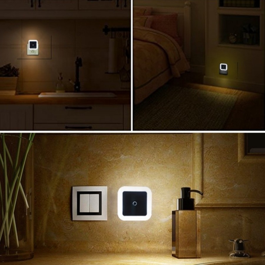 Lampu Tidur Sensor Cahaya Persegi Dekorasi Ruangan Night Light Bed