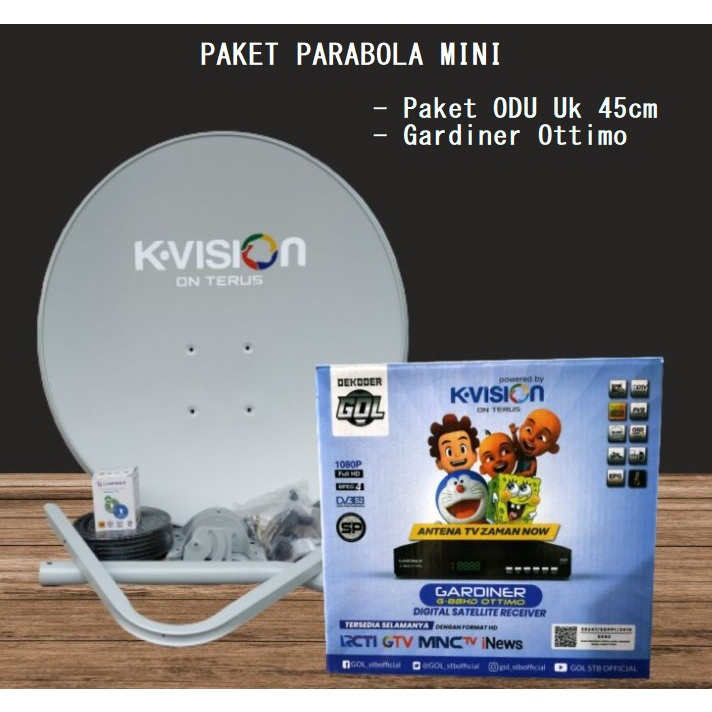 Parabola Mini Ninmedia 45 cm + Receiver HD