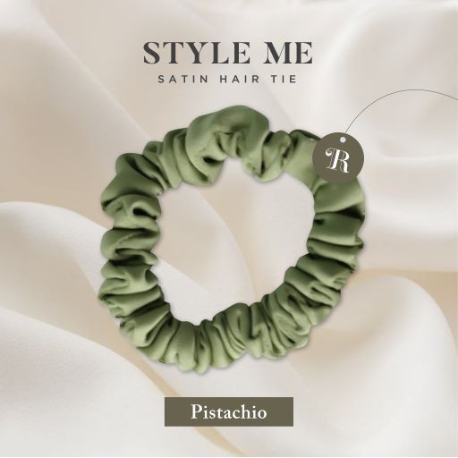 Scrunchies Premium Satin Silk MINI The Rituale | Ikat Rambut Kuncir Hijab Cepol | Anti Rontok Pusing-Pistachio