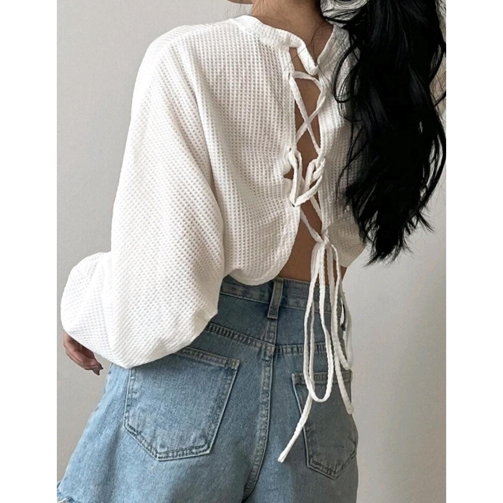 BLOUSE CROP - BLOUSE KOREA - SCRIPTA BLOUSE