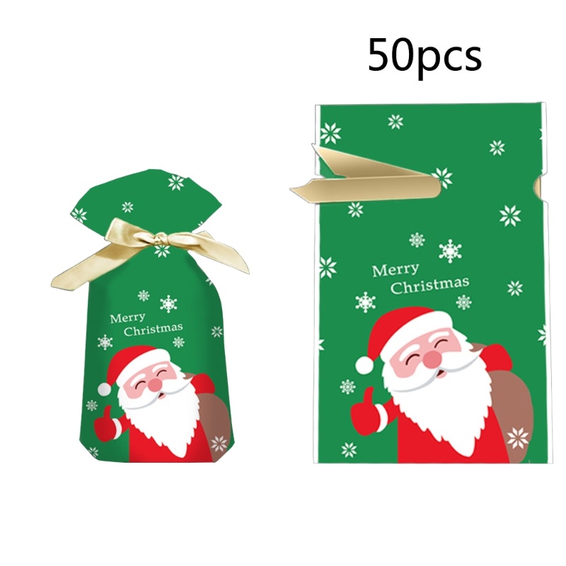 50pcs / lot Tas Permen Desain Santa Claus Untuk Dekorasi Natal