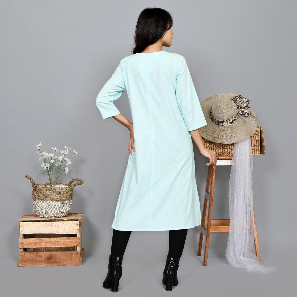 Versail Baju Muslim Tunic Wanita Green Brunei PO28 | Muslim Couple Keluarga