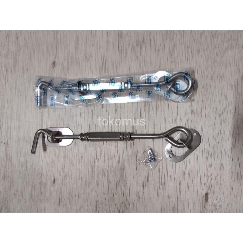 HAK ANGIN SILVER LAMSKAR STAINLESS 8 inch PENAHAN CANTOLAN PENGAIT JENDELA KIDO